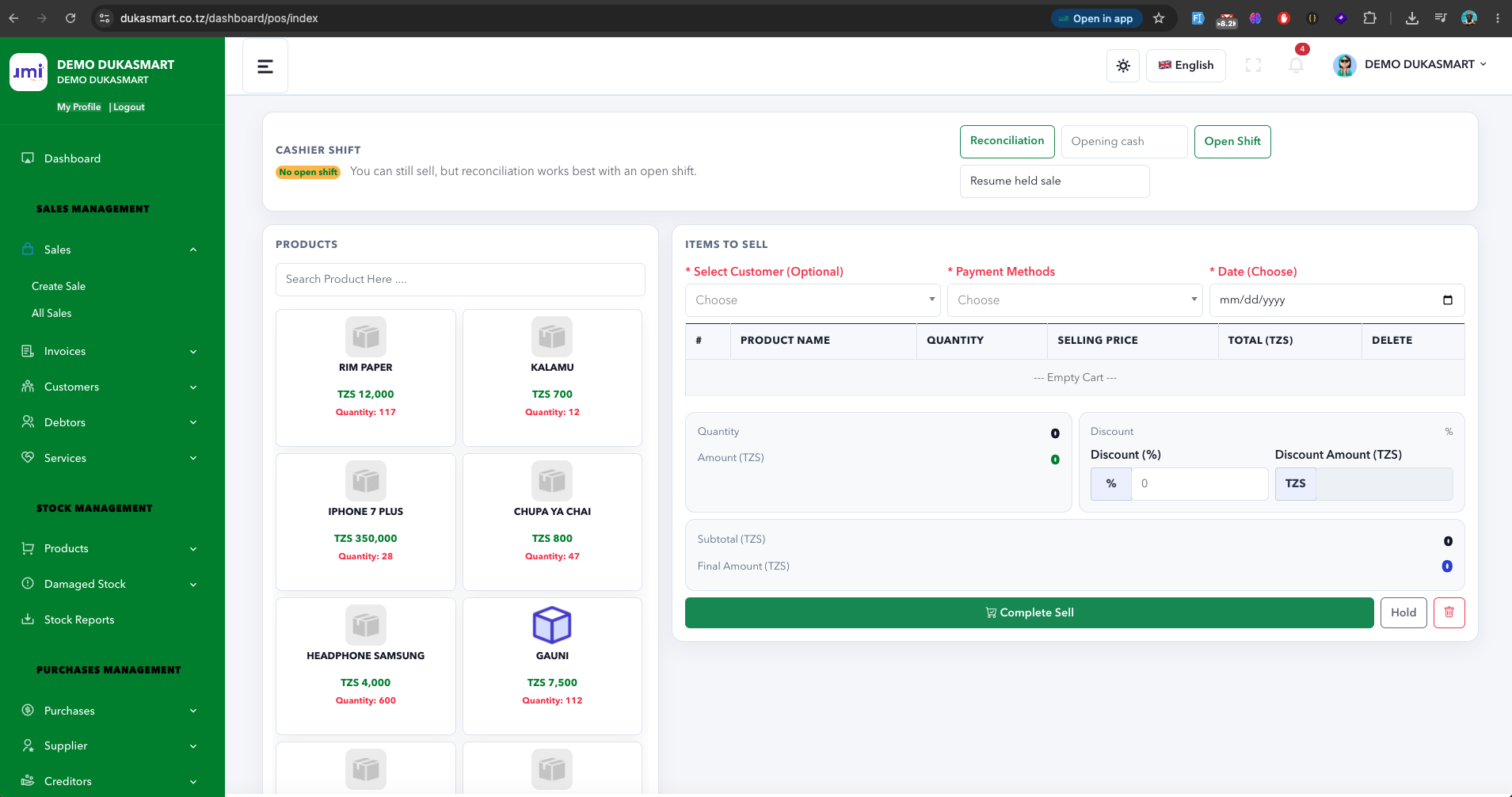 Point of sale workflow